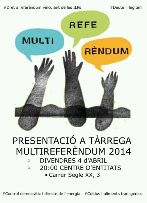 Presentació a Tàrrega de Multireferèndum 2014