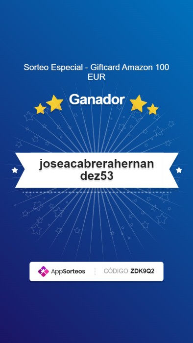 Ya tenemos un GANADOR. ¡Enhorabuena!